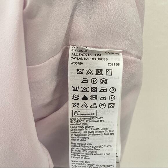 ALLSAINTS Caylan Harris floral mini dress size 2 sleeveless TK Neck ruffled - Picture 7 of 16